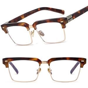 Tortoise & Clear Square Sunglasses Fancy Fashionable Retro Upscale Vintage